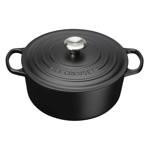 Le Creuset Cast Iron Round Casserole 28cm - Satin Black